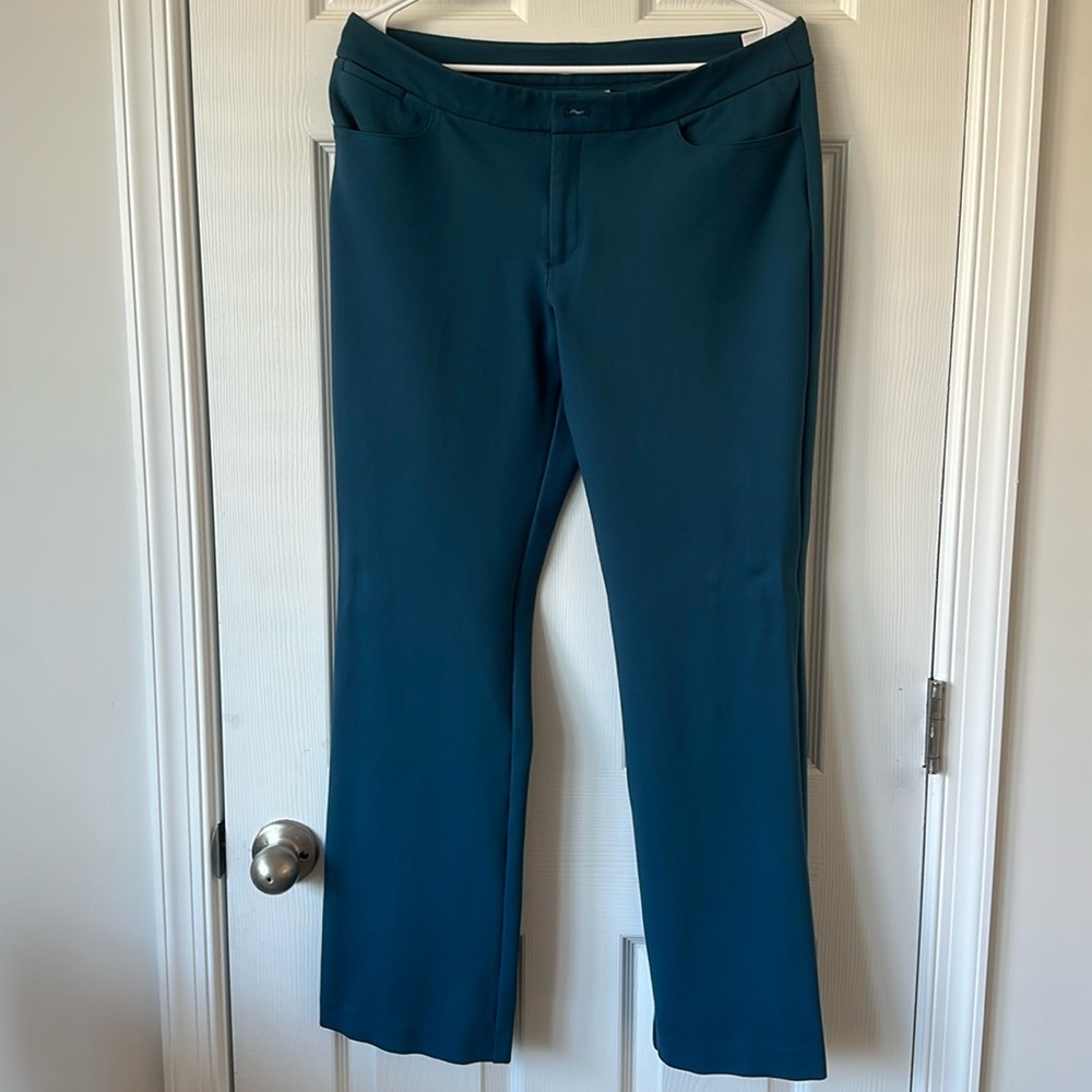 Anne Klein teal dress paint size 8 made in Indonesia RN#54050 good condition